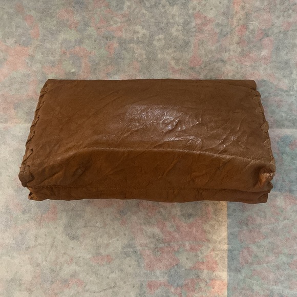 Anat Marin Soft Leather Wallet/Clutch in color Cognac with Turquoise Stone. - Picture 10 of 10